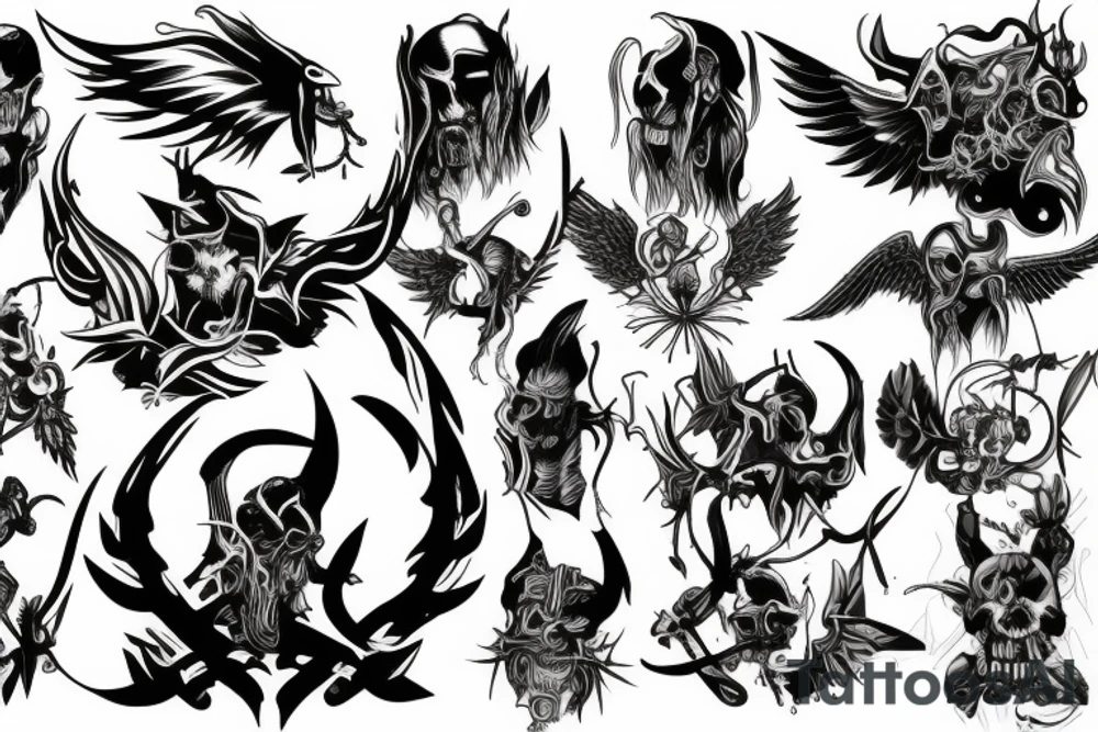 Demons vs Angels tattoo idea