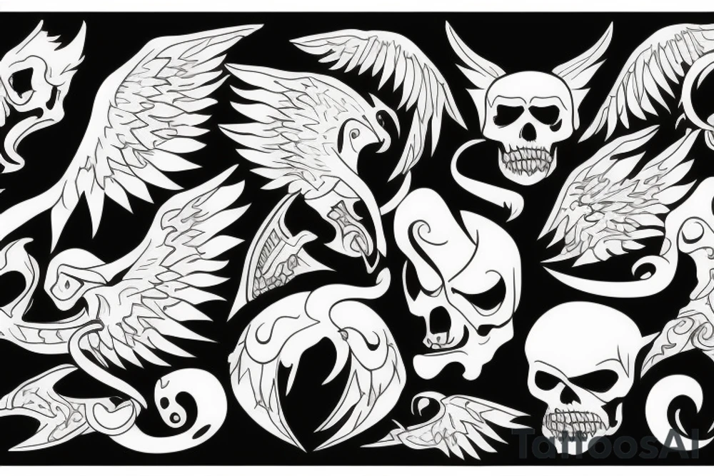 Demons vs Angels tattoo idea