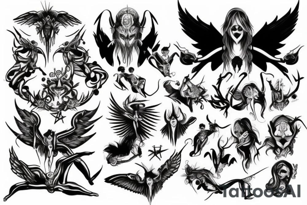 Demons vs Angels tattoo idea
