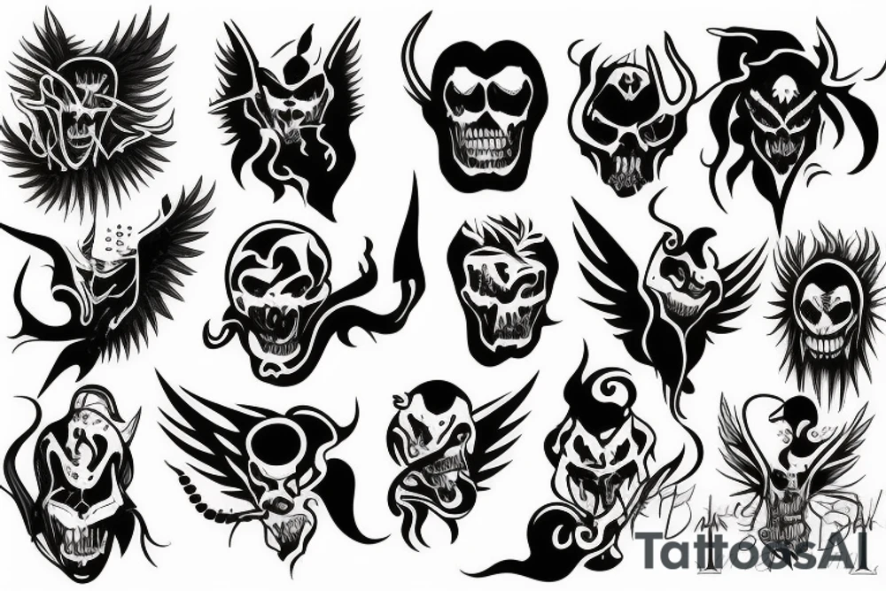 Demons vs Angels tattoo idea