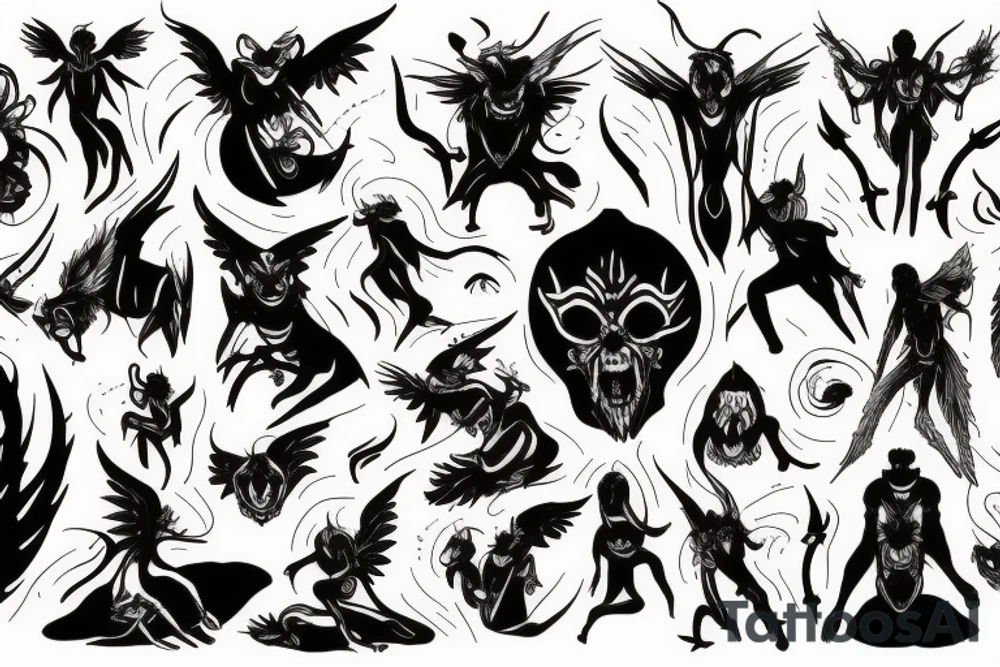 Demons vs Angels tattoo idea