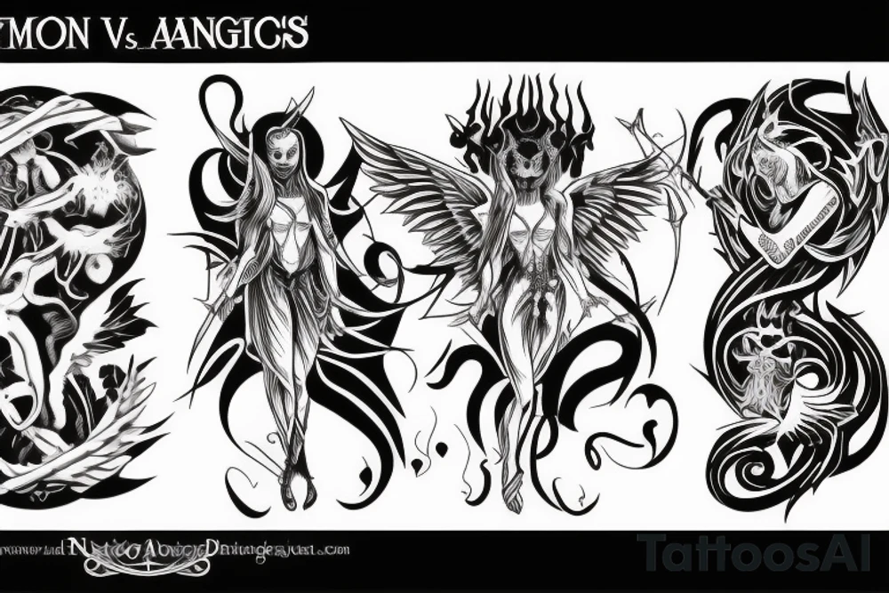 Demons vs Angels tattoo idea