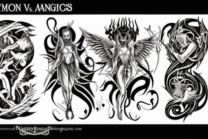 Demons vs Angels tattoo idea