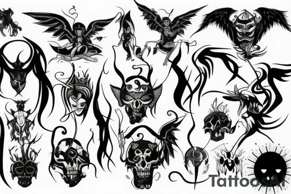 Demons vs Angels tattoo idea
