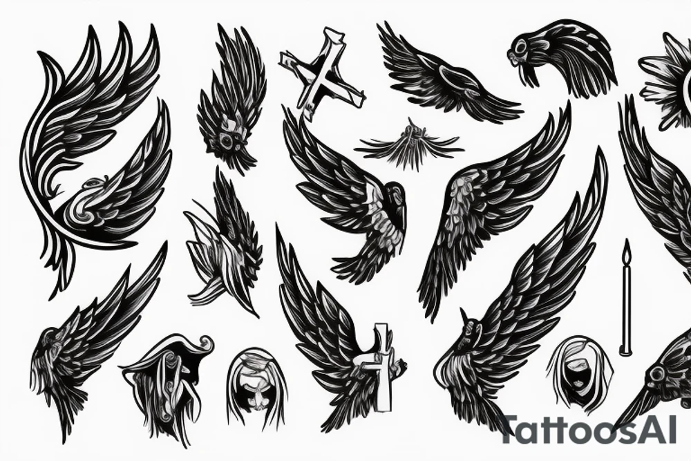 angels, purity, clean and holy tattoo idea