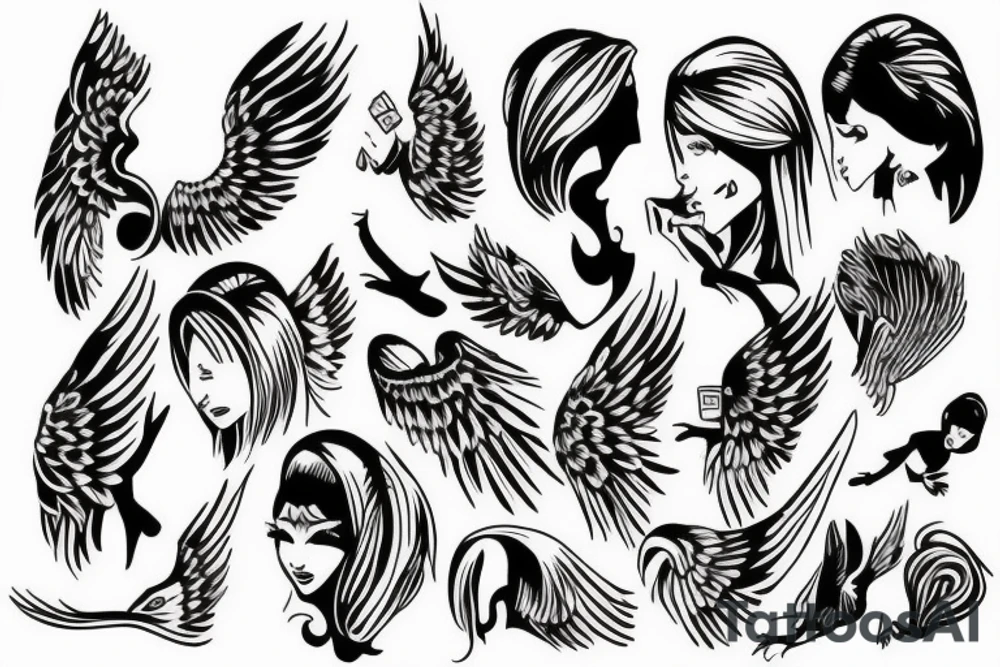 angels, purity, clean and holy tattoo idea