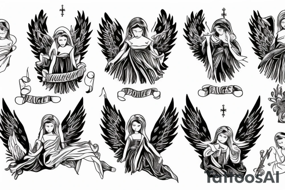 angels, purity, clean and holy tattoo idea