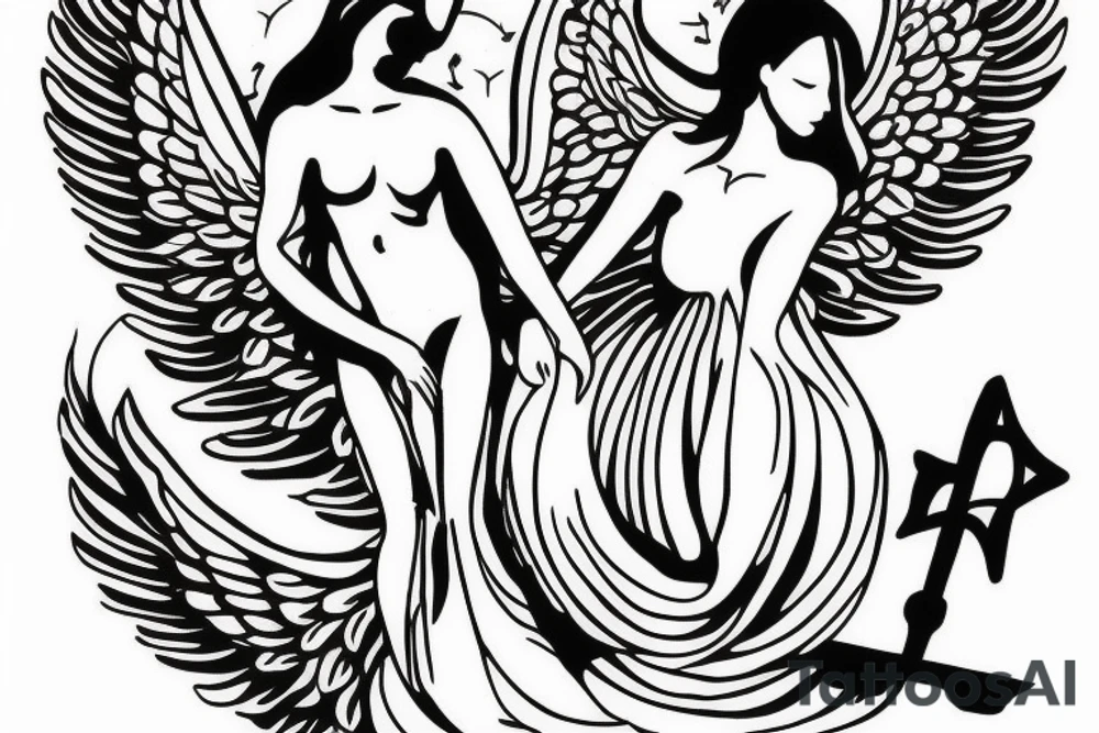 angels, purity, clean and holy tattoo idea