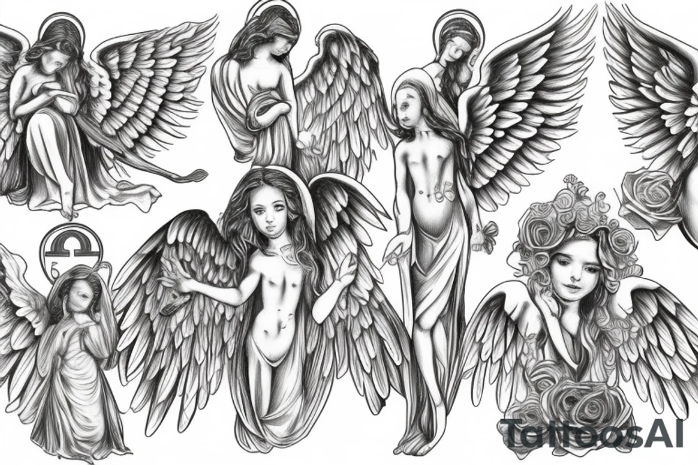 angels, purity, clean and holy tattoo idea