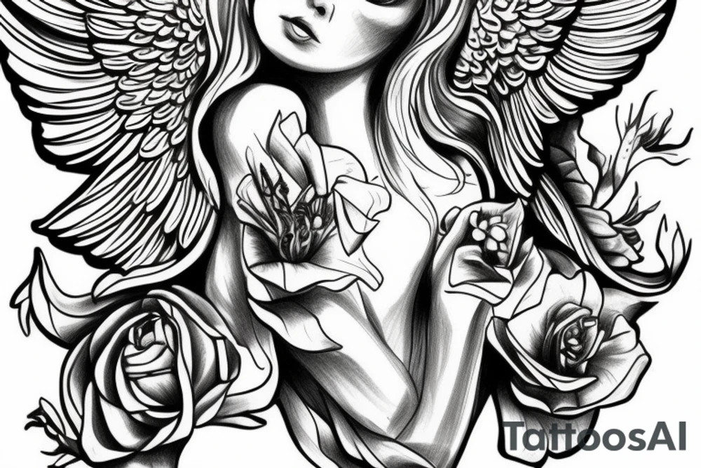 angels, purity, clean and holy tattoo idea