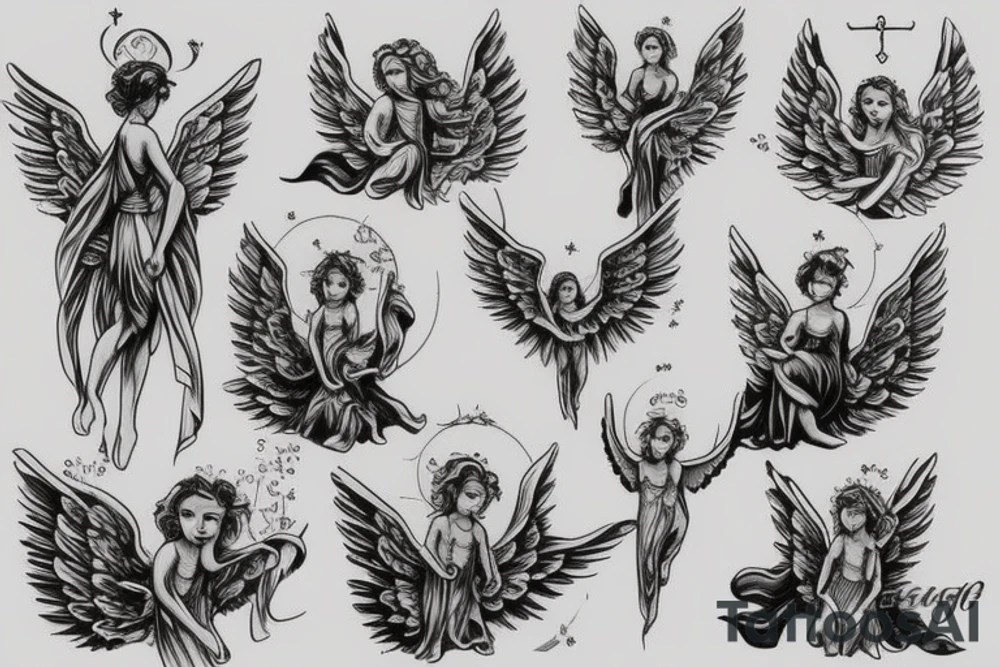 angels, purity, clean and holy tattoo idea