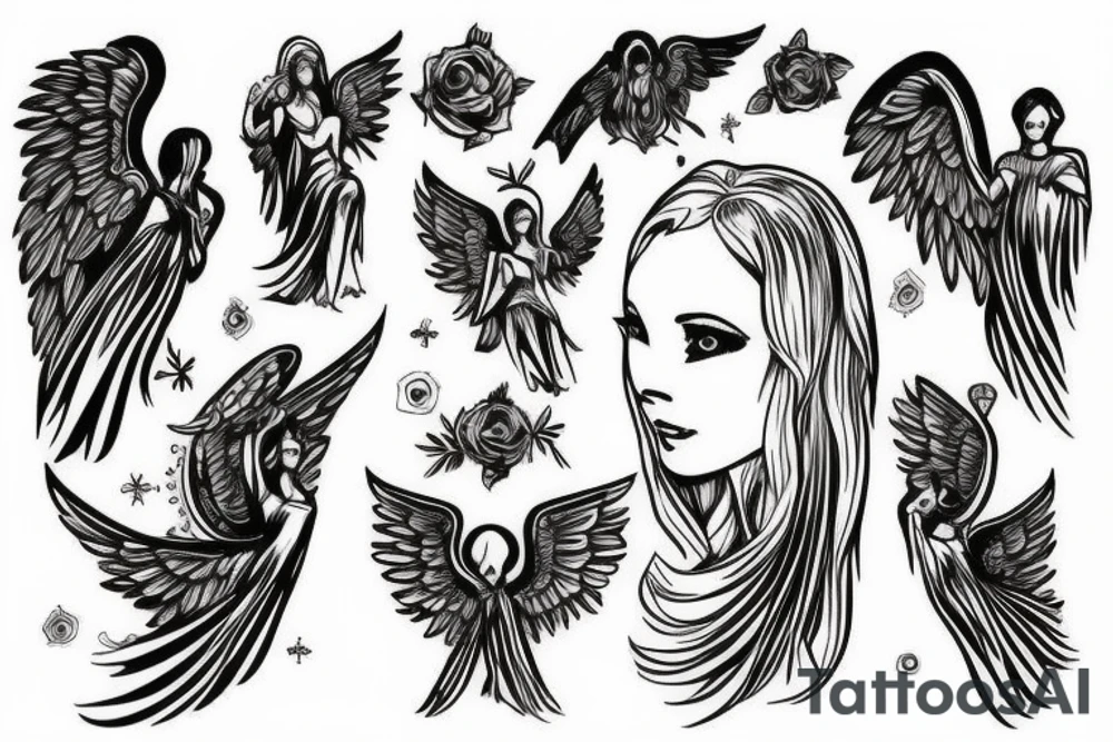 angels, purity, clean and holy tattoo idea