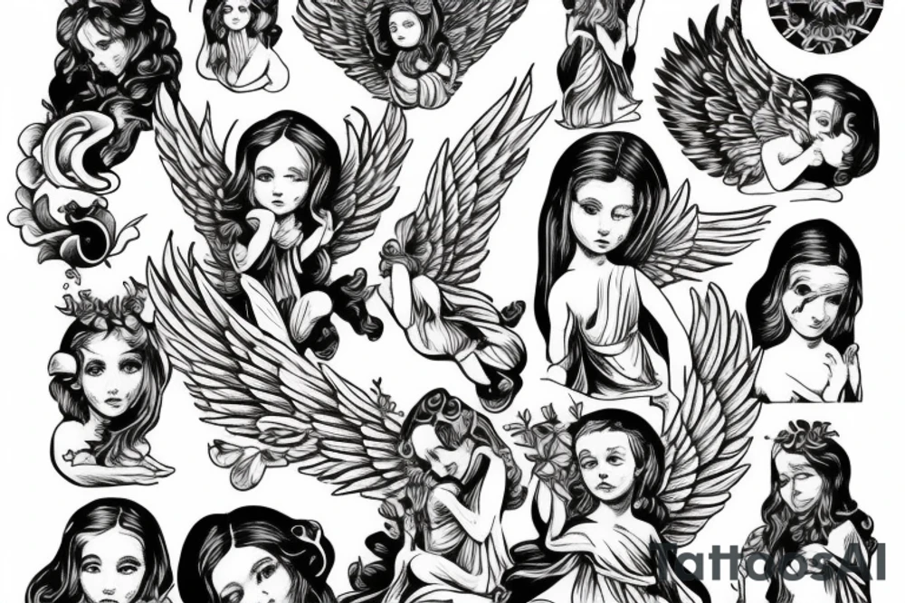 angels, purity, clean and holy tattoo idea