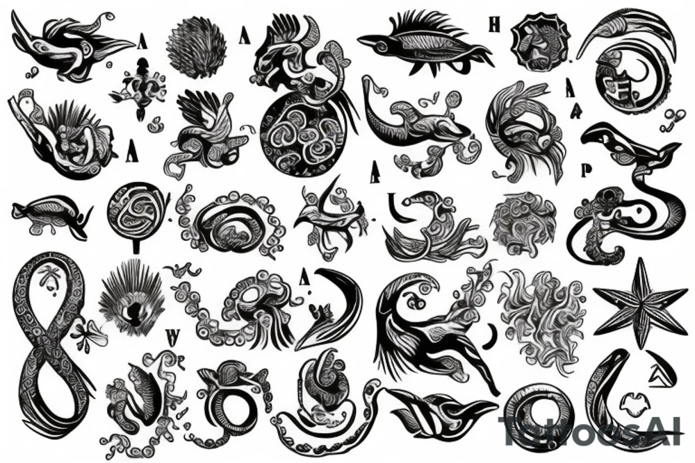 zodiac sign Aquarius tattoo idea