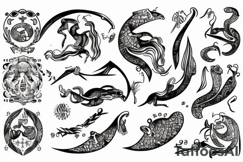 zodiac sign Aquarius tattoo idea