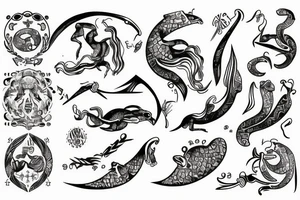 zodiac sign Aquarius tattoo idea