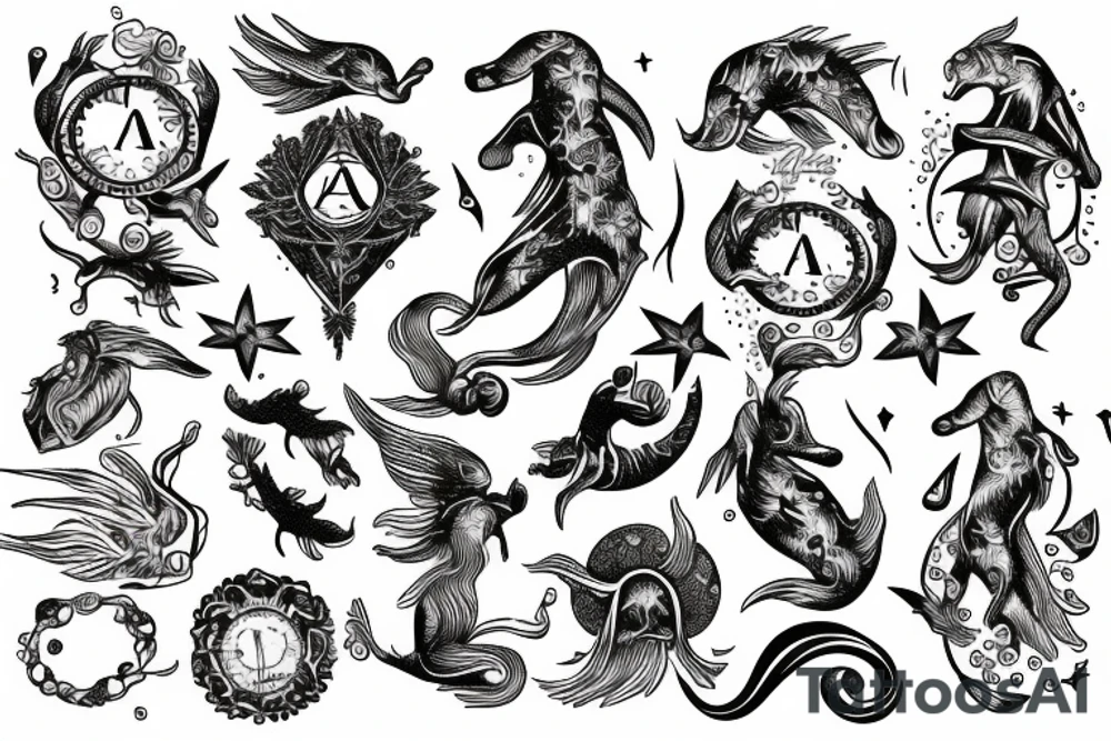 zodiac sign Aquarius tattoo idea