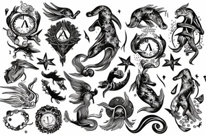 zodiac sign Aquarius tattoo idea