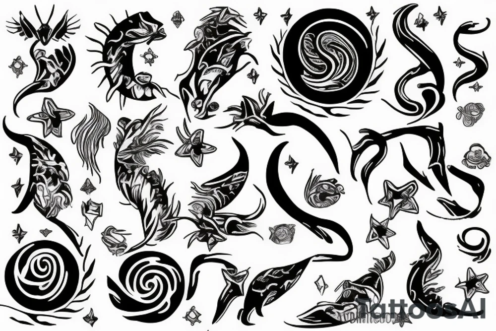 zodiac sign Aquarius tattoo idea