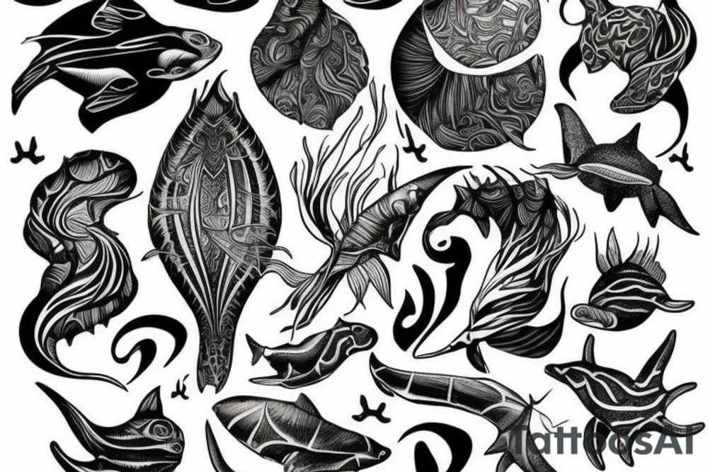 i want some sort of sea beautiful creature maybe a sting ray starting on the back of my shoulder and going down the spine not too big but on my shoulder i also want writing saying "You only live once, but if you do it right, once is enough tattoo idea