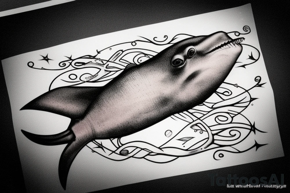 i want some sort of sea beautiful creature maybe a sting ray starting on the back of my shoulder and going down the spine tattoo idea