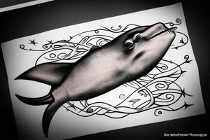 i want some sort of sea beautiful creature maybe a sting ray starting on the back of my shoulder and going down the spine tattoo idea