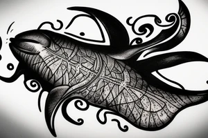 a sting ray starting on the back of my shoulder and going down the spine tattoo idea