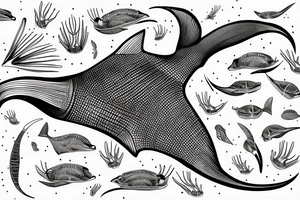 a sting ray with fineline tail tattoo idea