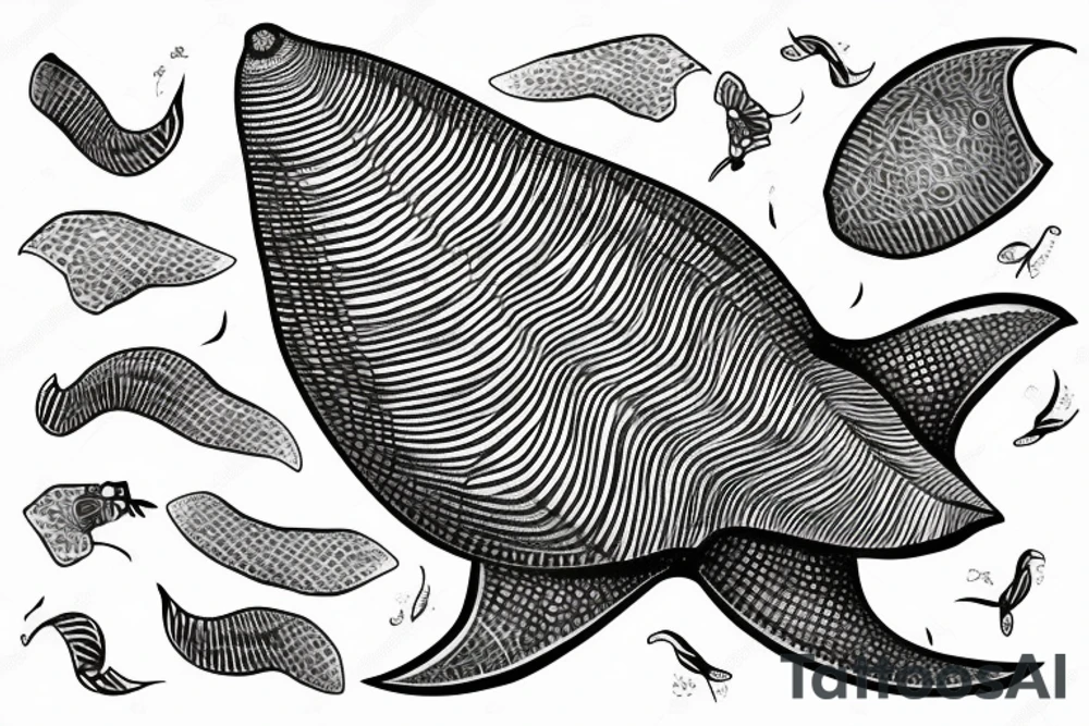 a sting ray with fineline tail tattoo idea