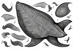 a sting ray with fineline tail tattoo idea