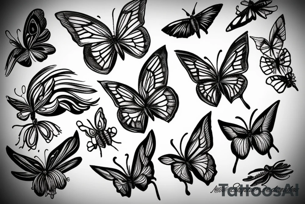 a butterfly with wings on fire tattoo idea