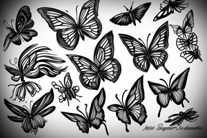 a butterfly with wings on fire tattoo idea