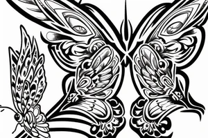 a butterfly with wings on fire tattoo idea