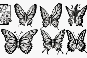 a butterfly with wings on flames tattoo idea