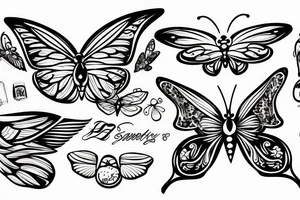 a butterfly with wings on flames tattoo idea