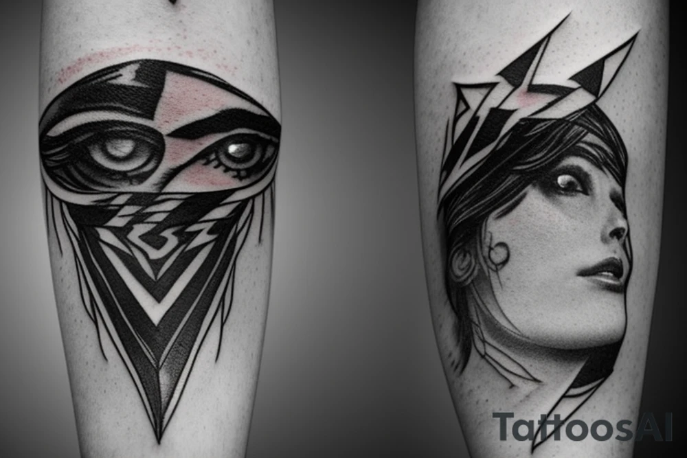 Odin, lightning, gem eye tattoo idea
