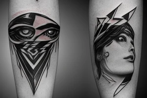 Odin, lightning, gem eye tattoo idea