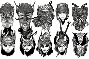 Odin, lightning, gem eye tattoo idea