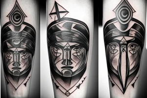 Odin, lightning, gem eye tattoo idea