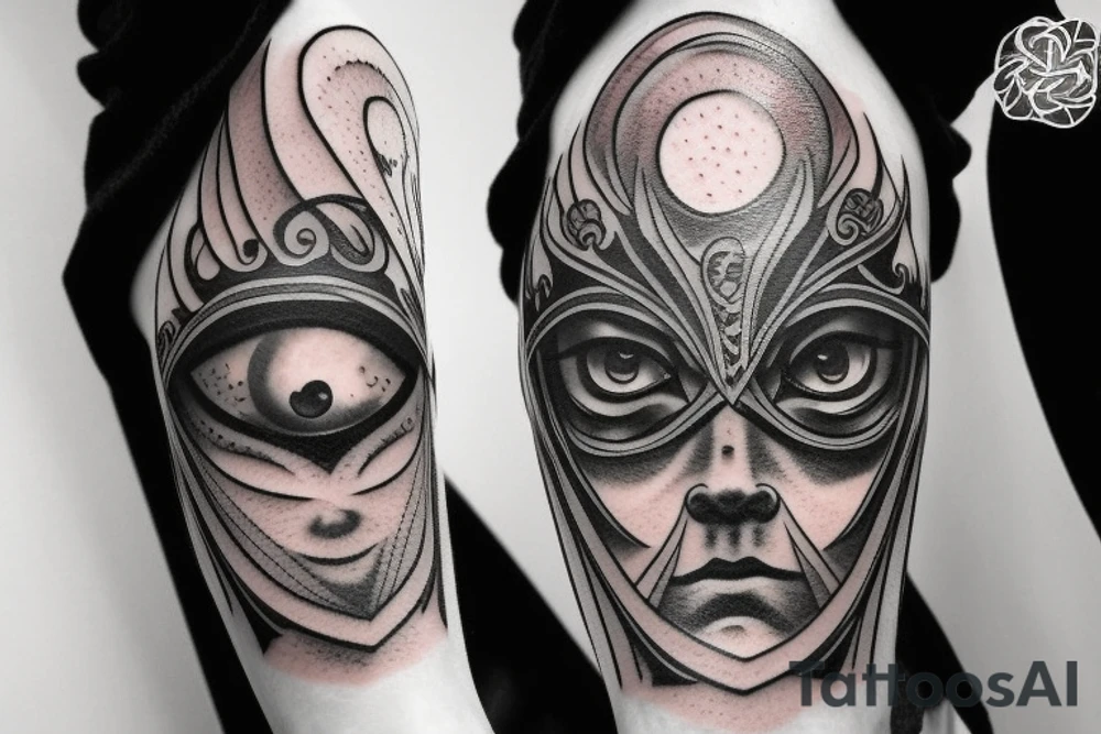 Odin, lightning, gem eye tattoo idea