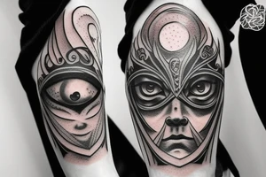Odin, lightning, gem eye tattoo idea