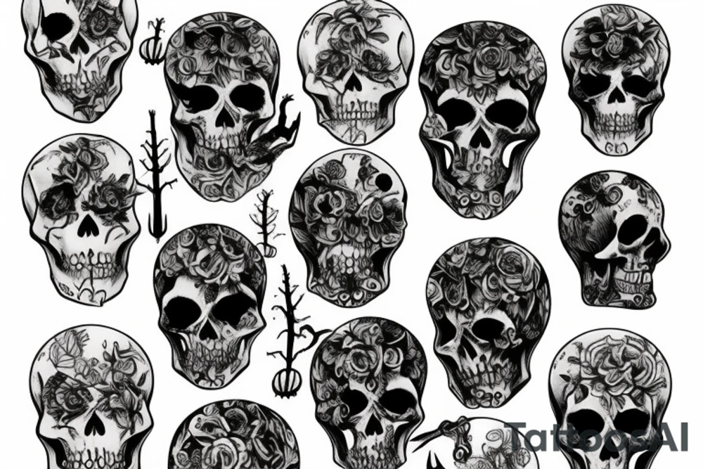 Spooky, scary, Skeleton, tattoo idea