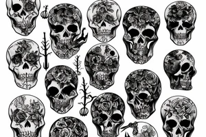 Spooky, scary, Skeleton, tattoo idea