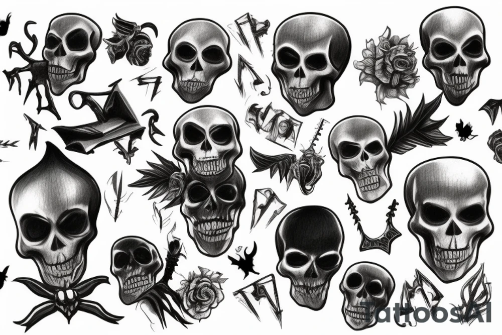 Spooky, scary, Skeleton, tattoo idea