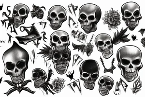 Spooky, scary, Skeleton, tattoo idea