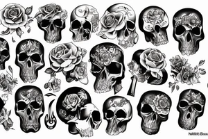 Buquette of Skulls tattoo idea