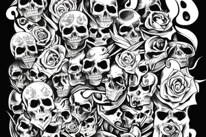 Buquette of Skulls tattoo idea