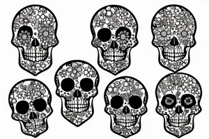Buquette of flowers, but the flowers are actually skulls tattoo idea