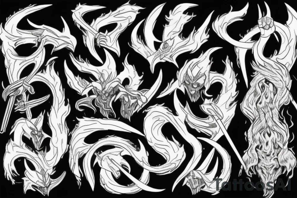 tall and menacing beings who can shroud themselves in fire, darkness, and shadow. They are armed with fiery whips, the balrog tattoo idea tall and menacing beings who can shroud themselves in fire, darkness, and shadow. They are armed with fiery whips, the balrog tattoo idea