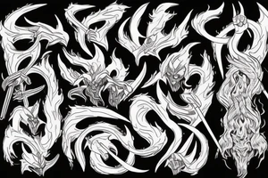 tall and menacing beings who can shroud themselves in fire, darkness, and shadow. They are armed with fiery whips, the balrog tattoo idea